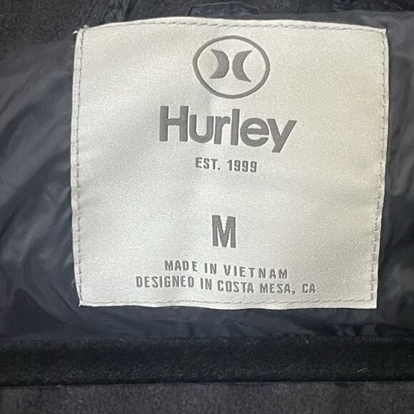 Men's Hurley 3 Layer Fabric‎ Tech Wind Resistant Jacket Black Sz Medium - Picture 2 of 13